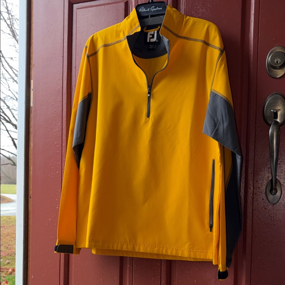 FootJoy Men's Performance Jacket in Yellow and Gray, L